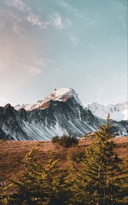 Preview wallpaper mountain, peak, snowy, mountain range, landscape