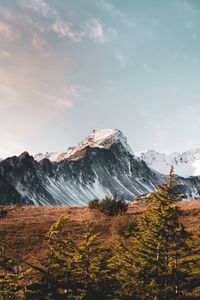 Preview wallpaper mountain, peak, snowy, mountain range, landscape