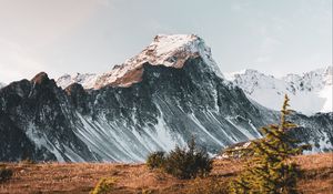 Preview wallpaper mountain, peak, snowy, mountain range, landscape