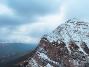 Preview wallpaper mountain, peak, snowy, river, landscape