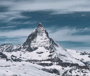 Preview wallpaper mountain, peak, snowy, mountain range, landscape