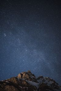 Preview wallpaper mountain, peak, starry sky, night, dark