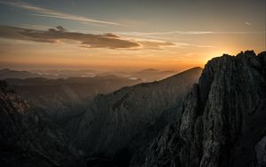 Preview wallpaper mountain, peak, sunset, austria