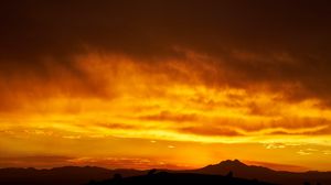 Preview wallpaper mountain, peak, sunset, sky