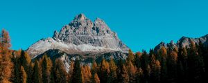 Preview wallpaper mountain, peak, trees, autumn, sky, mountain landscape