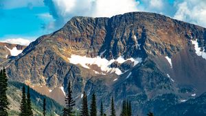 Preview wallpaper mountain, peak, trees, landscape