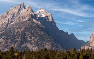 Preview wallpaper mountain, peak, trees, slope, landscape