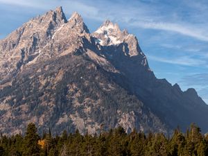 Preview wallpaper mountain, peak, trees, slope, landscape