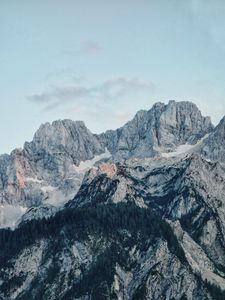 Preview wallpaper mountain, peak, trees, landscape, view