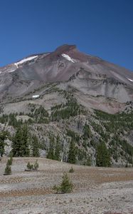 Preview wallpaper mountain, peak, trees, nature, landscape