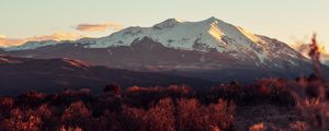 Preview wallpaper mountain, peaks, grass, sky