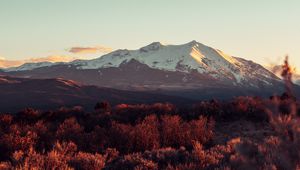 Preview wallpaper mountain, peaks, grass, sky