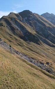 Preview wallpaper mountain, peaks, slope, grass, landscape