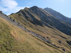 Preview wallpaper mountain, peaks, slope, grass, landscape