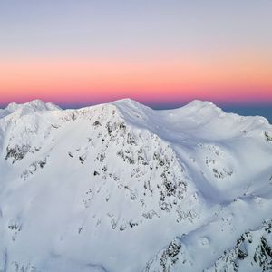 Preview wallpaper mountain, peaks, snowy, horizon, sky, romania