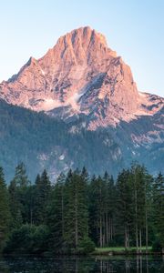 Preview wallpaper mountain, relief, slope, trees, forest, nature