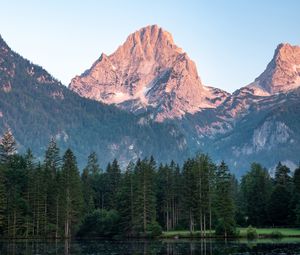 Preview wallpaper mountain, relief, slope, trees, forest, nature