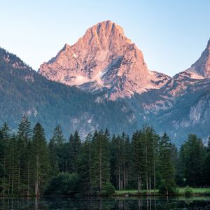 Preview wallpaper mountain, relief, slope, trees, forest, nature