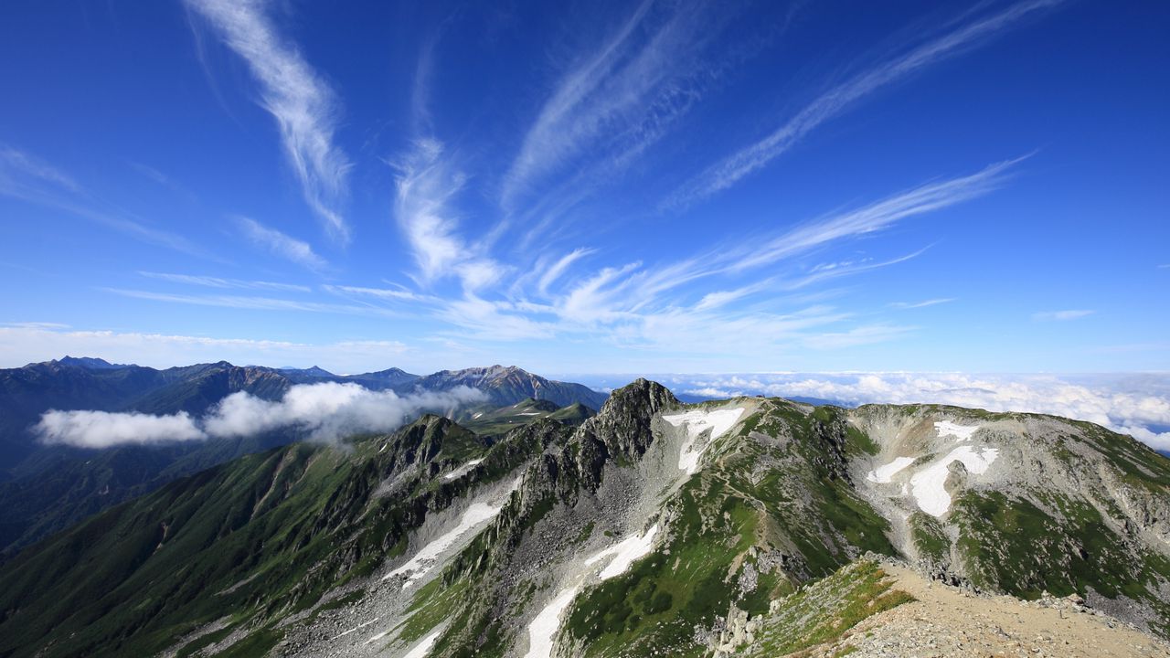 Wallpaper mountain, relief, slope, nature, sky, landscape