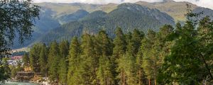 Preview wallpaper mountain river, river, mountains, trees, nature