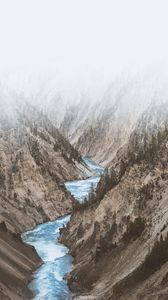 Preview wallpaper mountain river, river, mountains, slopes, nature