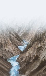 Preview wallpaper mountain river, river, mountains, slopes, nature