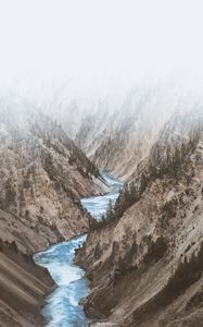 Preview wallpaper mountain river, river, mountains, slopes, nature