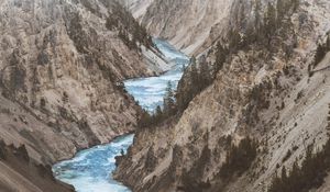 Preview wallpaper mountain river, river, mountains, slopes, nature