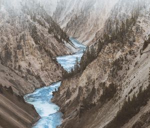 Preview wallpaper mountain river, river, mountains, slopes, nature