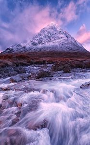 Preview wallpaper mountain, river, stream, peak, landscape, scotland