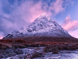 Preview wallpaper mountain, river, stream, peak, landscape, scotland