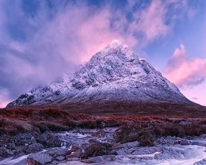 Preview wallpaper mountain, river, stream, peak, landscape, scotland