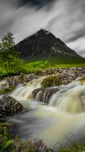 Preview wallpaper mountain, river, stream, stones, water