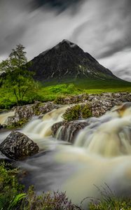 Preview wallpaper mountain, river, stream, stones, water