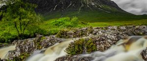 Preview wallpaper mountain, river, stream, stones, water