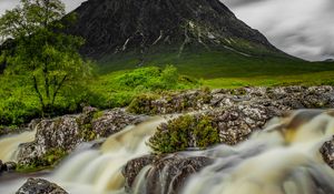 Preview wallpaper mountain, river, stream, stones, water
