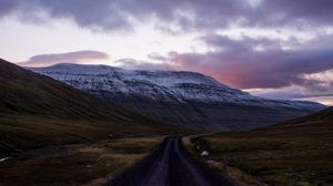 Preview wallpaper mountain, road, landscape, nature, iceland