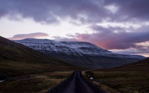 Preview wallpaper mountain, road, landscape, nature, iceland