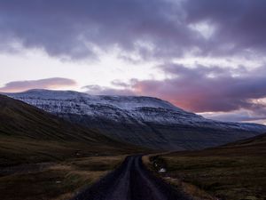 Preview wallpaper mountain, road, landscape, nature, iceland