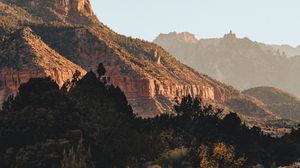 Preview wallpaper mountain, road, trees, landscape