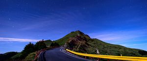 Preview wallpaper mountain, road, turn, starry sky, taiwan