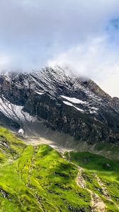 Preview wallpaper mountain, rock, clouds, nature