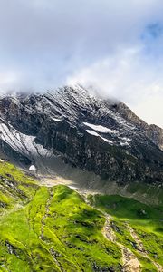 Preview wallpaper mountain, rock, clouds, nature