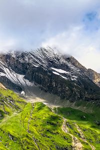 Preview wallpaper mountain, rock, clouds, nature