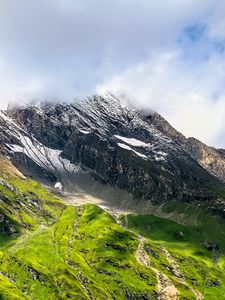 Preview wallpaper mountain, rock, clouds, nature