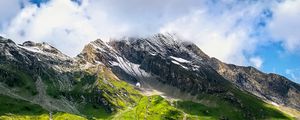 Preview wallpaper mountain, rock, clouds, nature