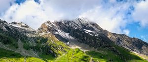 Preview wallpaper mountain, rock, clouds, nature