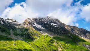 Preview wallpaper mountain, rock, clouds, nature