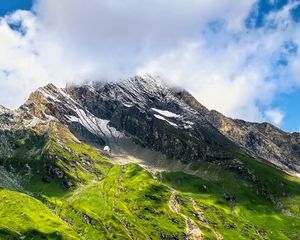 Preview wallpaper mountain, rock, clouds, nature