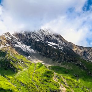 Preview wallpaper mountain, rock, clouds, nature